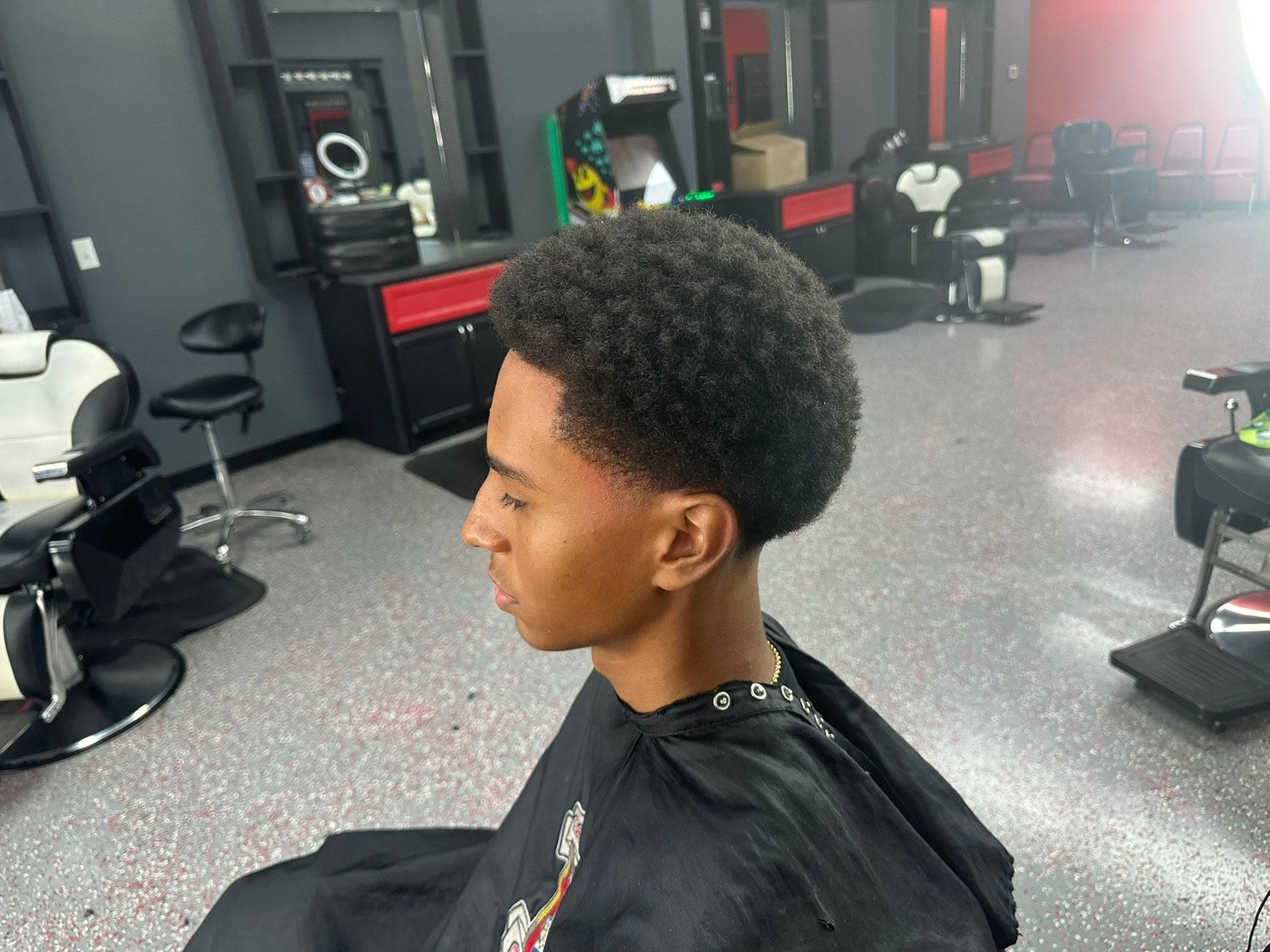 Natural curl cut, finished